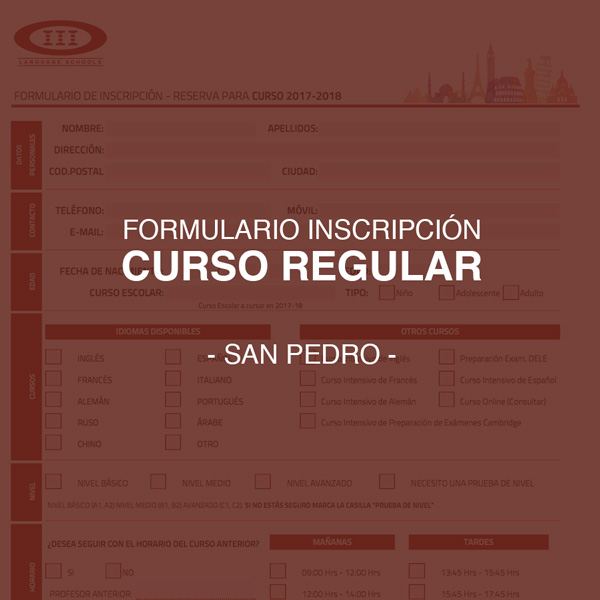Descarga el formulario de inscripción para nuestros cursos regulares de San Pedro (Septiembre)